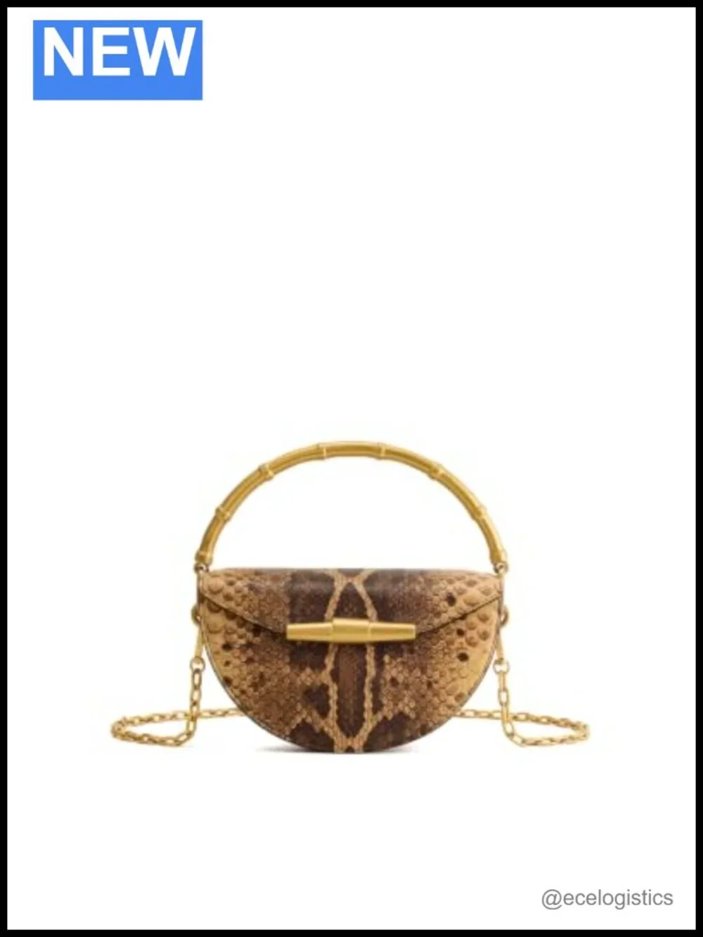 Vegan Leather Top Handle Half-Moon Bag with Detachable Crossbody Strap
